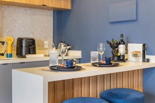 Cozinha de kitnet/studio para alugar com 1 quarto, 26m² em Jardim Panorama, São Paulo