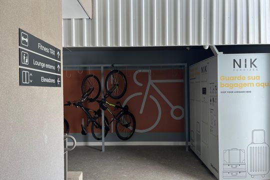 Bicicletário de kitnet/studio para alugar com 1 quarto, 24m² em Barra Funda, São Paulo
