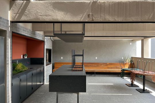 Área comum - Churrasqueira de kitnet/studio para alugar com 1 quarto, 24m² em Barra Funda, São Paulo