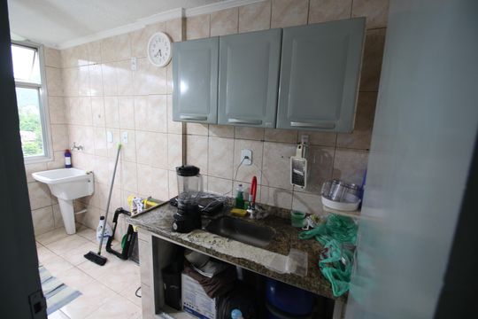 Cozinha de apartamento à venda com 1 quarto, 40m² em Taquara, Rio de Janeiro