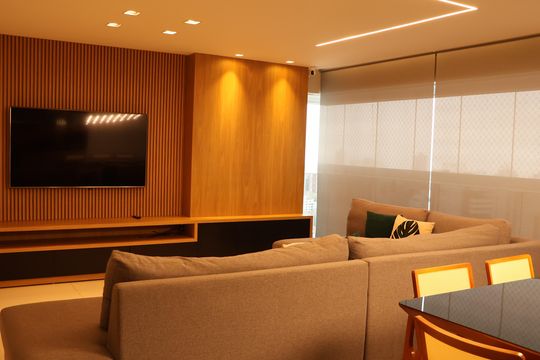 Sala de TV de apartamento à venda com 3 quartos, 125m² em Setor Marista, Goiânia