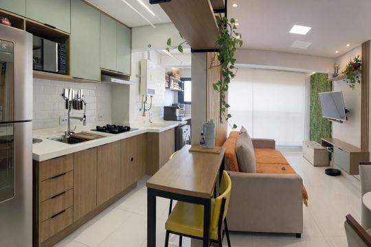 Cozinha de apartamento à venda com 2 quartos, 51m² em São Pedro, Osasco