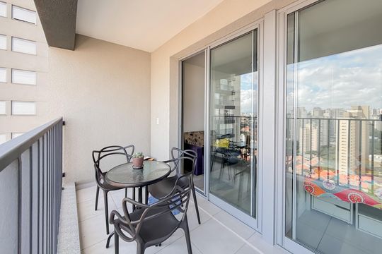 Varanda  de apartamento à venda com 1 quarto, 37m² em Ipiranga, São Paulo