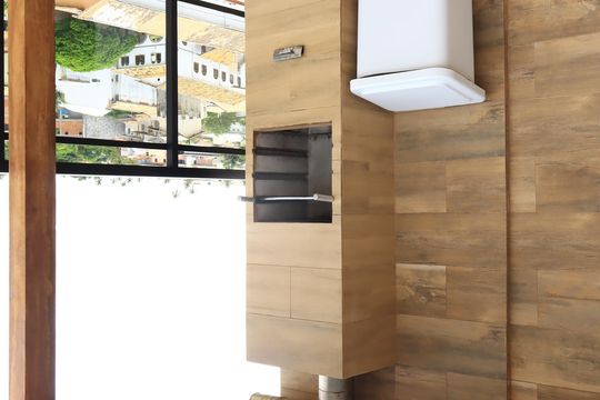 Área comum - Churrasqueira de kitnet/studio para alugar com 1 quarto, 22m² em Stella Maris, Salvador