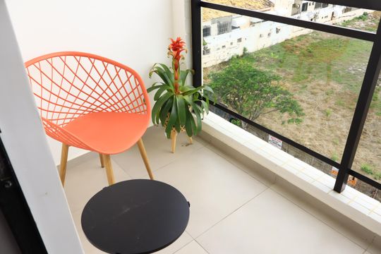 Varanda da Sala de kitnet/studio para alugar com 1 quarto, 22m² em Stella Maris, Salvador
