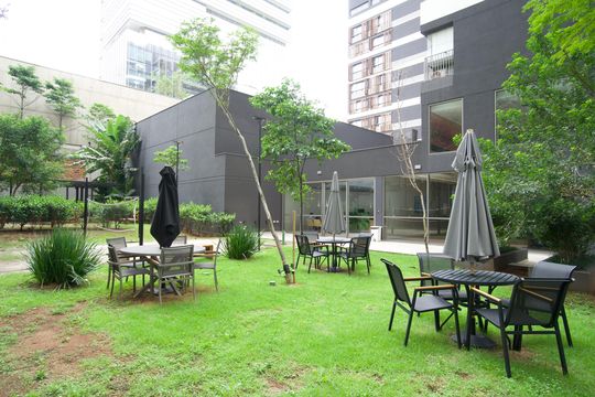Área comum - Churrasqueira de kitnet/studio para alugar com 1 quarto, 24m² em Cerqueira César, São Paulo