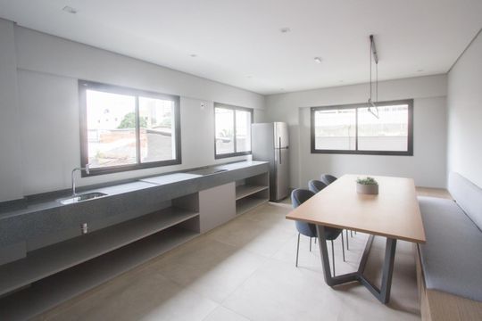Área comum - Coworking de kitnet/studio à venda com 1 quarto, 28m² em Jardim das Acacias, São Paulo