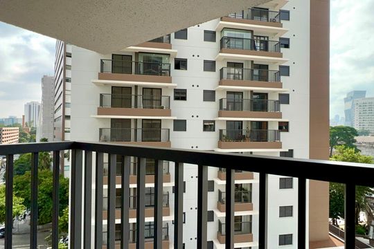 Varanda da Sala de apartamento para alugar com 1 quarto, 28m² em Pinheiros, São Paulo