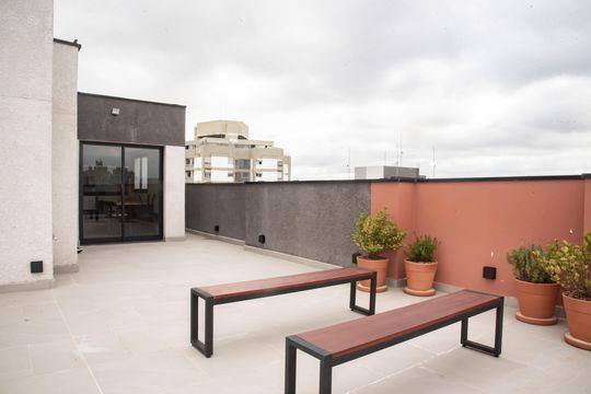 Área comum - Solário de kitnet/studio à venda com 1 quarto, 34m² em Mirandópolis, São Paulo