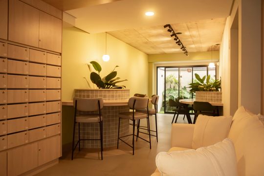 Área comum - Coworking de kitnet/studio à venda com 1 quarto, 34m² em Mirandópolis, São Paulo