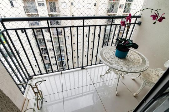 Varanda da Sala de apartamento à venda com 2 quartos, 49m² em Jardim Parque Morumbi, São Paulo