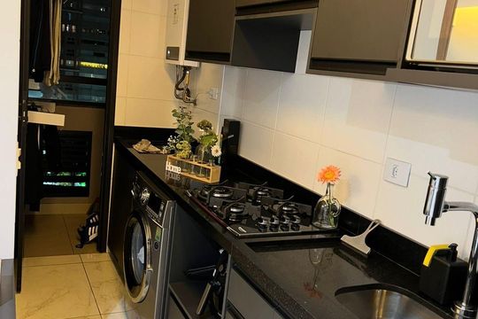 Cozinha de apartamento à venda com 2 quartos, 40m² em Campestre, Santo André