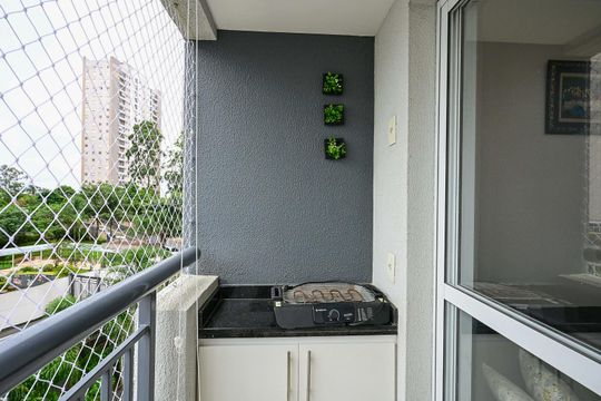 Varanda da Sala de apartamento para alugar com 3 quartos, 66m² em Vila Andrade, São Paulo
