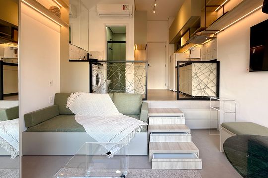 Sala/Quarto de kitnet/studio para alugar com 0 quarto, 22m² em Jardim das Acacias, São Paulo