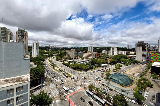 Vista  de kitnet/studio à venda com 0 quarto, 22m² em Jardim das Acacias, São Paulo