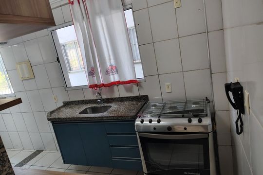 Cozinha de apartamento à venda com 2 quartos, 58m² em Parque Sao Vicente, Santo André