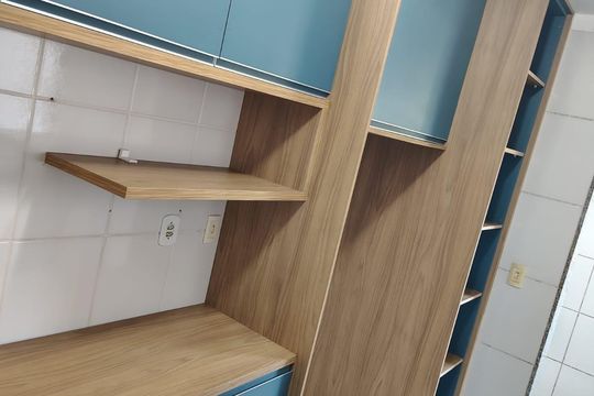 Cozinha de apartamento à venda com 2 quartos, 58m² em Parque Sao Vicente, Santo André
