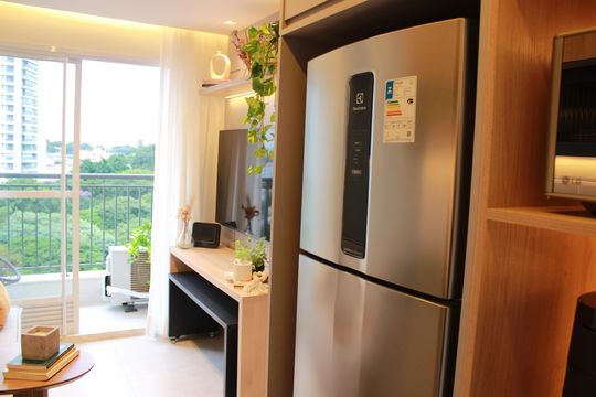 Cozinha de apartamento à venda com 1 quarto, 27m² em Vila São José, São Paulo