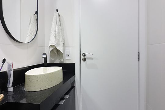 Banheiro Social de apartamento à venda com 2 quartos, 55m² em Vila Joao Basso, São Bernardo do Campo