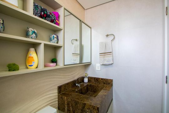 Banheiro do quarto 1 de apartamento à venda com 2 quartos, 63m² em Campestre, Santo André