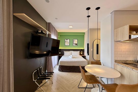 Sala de apartamento para alugar com 1 quarto, 44m² em Jardim das Acacias, São Paulo