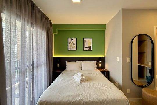 Suíte  de apartamento para alugar com 1 quarto, 44m² em Jardim das Acacias, São Paulo