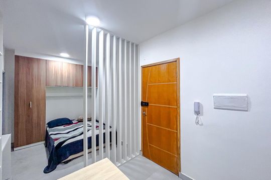 Cozinha de kitnet/studio para alugar com 1 quarto, 28m² em Vila Esperança, São Paulo