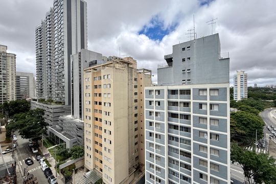 Vista  de kitnet/studio para alugar com 0 quarto, 22m² em Jardim das Acacias, São Paulo