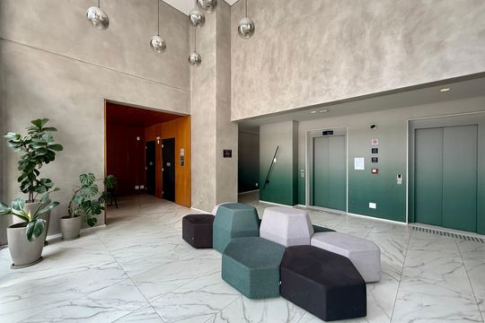 Hall Social Bloco  de kitnet/studio à venda com 0 quarto, 22m² em Jardim das Acacias, São Paulo