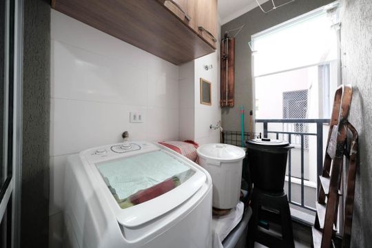 Cozinha e Área de Serviço de apartamento à venda com 2 quartos, 44m² em Vila Paranagua, São Paulo