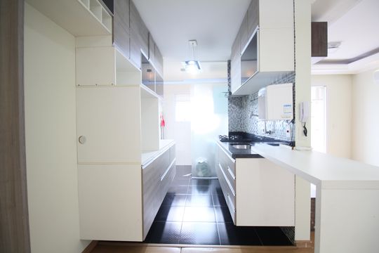 Cozinha - Armários de apartamento à venda com 2 quartos, 72m² em Paraíso do Morumbi, São Paulo