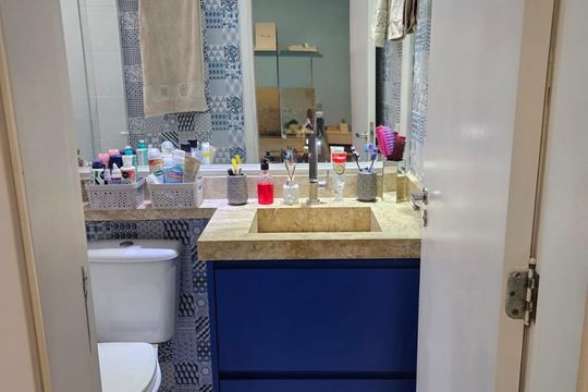 Banheiro de apartamento à venda com 3 quartos, 95m² em Engordadouro, Jundiaí