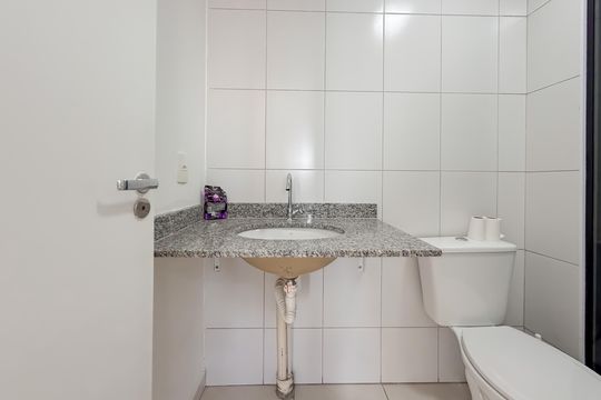 Banheiro da Suíte de apartamento à venda com 1 quarto, 38m² em Cambuci, São Paulo