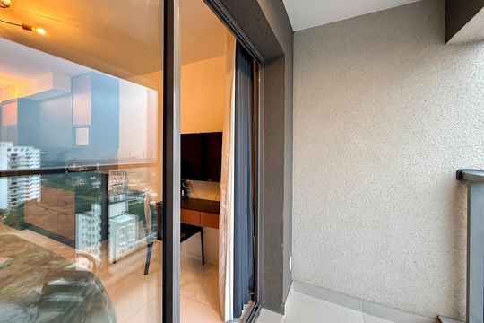 Sacada de kitnet/studio para alugar com 1 quarto, 24m² em Santo Amaro, São Paulo