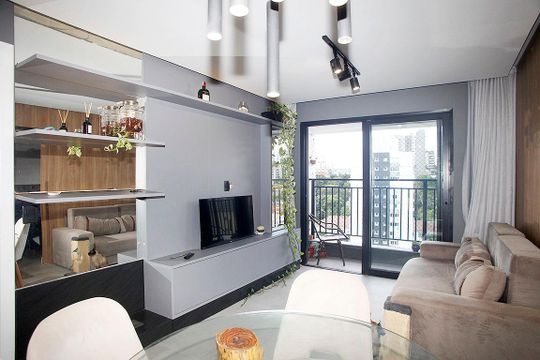 Sala de apartamento para alugar com 1 quarto, 45m² em Rio Branco, Porto Alegre