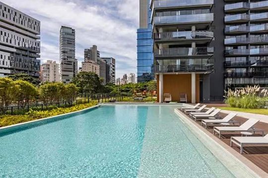 Área externa de apartamento à venda com 1 quarto, 46m² em Vila Olímpia, São Paulo
