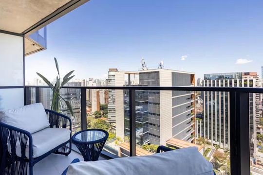 Varanda de apartamento à venda com 1 quarto, 46m² em Vila Olímpia, São Paulo