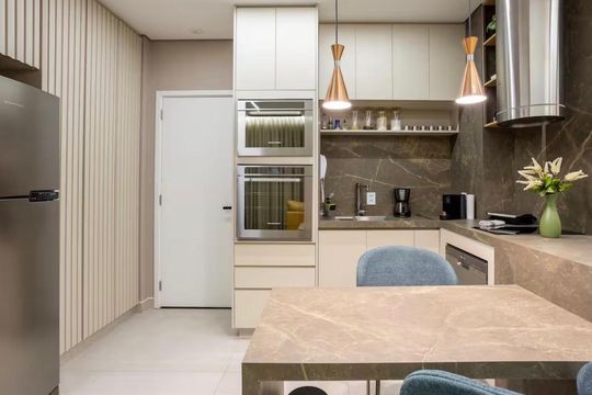 Cozinha de apartamento à venda com 1 quarto, 46m² em Vila Olímpia, São Paulo