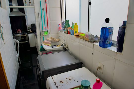 Área de Serviço de apartamento à venda com 4 quartos, 127m² em Buritis, Belo Horizonte