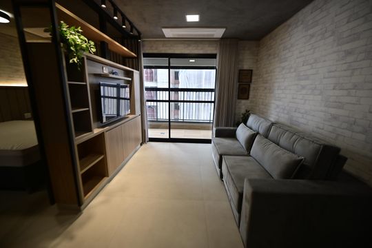 Varanda do Studio de apartamento à venda com 1 quarto, 51m² em Setor Bueno, Goiânia