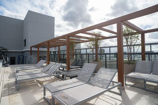 Área comum - Solário de kitnet/studio à venda com 1 quarto, 24m² em Consolação, São Paulo