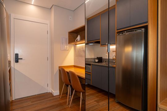 Cozinha de kitnet/studio à venda com 1 quarto, 24m² em Consolação, São Paulo