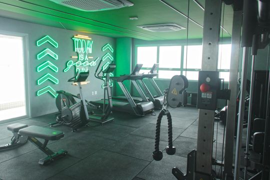 Área comum - Academia de apartamento para alugar com 2 quartos, 80m² em Aparecida, Santos