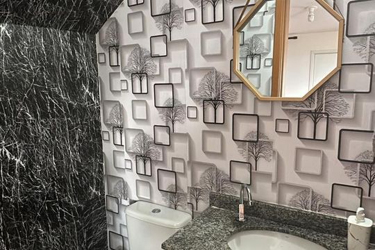 Banheiro de casa de condomínio para alugar com 2 quartos, 60m² em Chácara do Solar III, Santana de Parnaíba