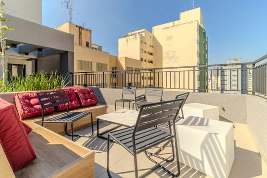 Lounge de kitnet/studio para alugar com 1 quarto, 25m² em Santa Cecilia, São Paulo
