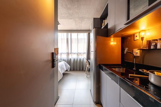 Cozinha de kitnet/studio à venda com 1 quarto, 18m² em Vila Mariana, São Paulo