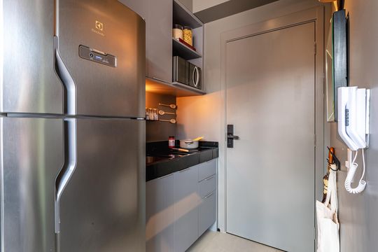 Cozinha de kitnet/studio à venda com 1 quarto, 18m² em Vila Mariana, São Paulo