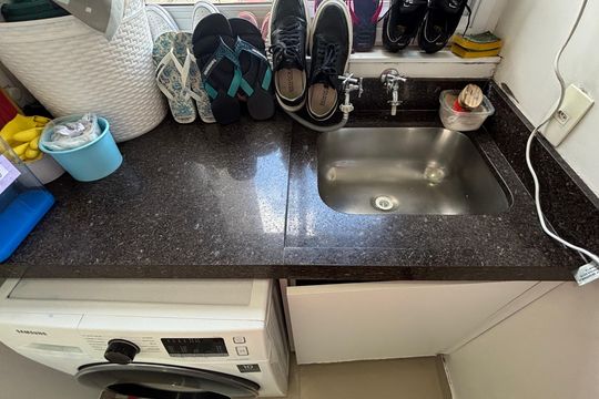 Área de Serviço de apartamento à venda com 3 quartos, 80m² em Vila Homero Thon, Santo André
