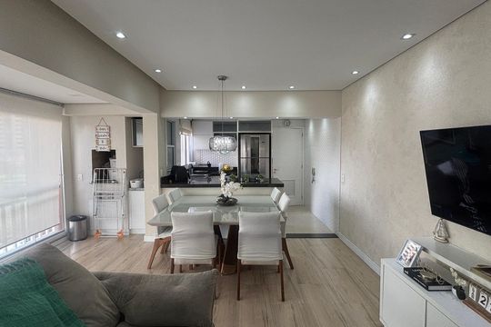 Sala - Sala de Jantar de apartamento à venda com 3 quartos, 80m² em Vila Homero Thon, Santo André