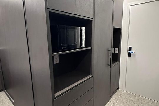 Cozinha de kitnet/studio para alugar com 1 quarto, 28m² em Pinheiros, São Paulo